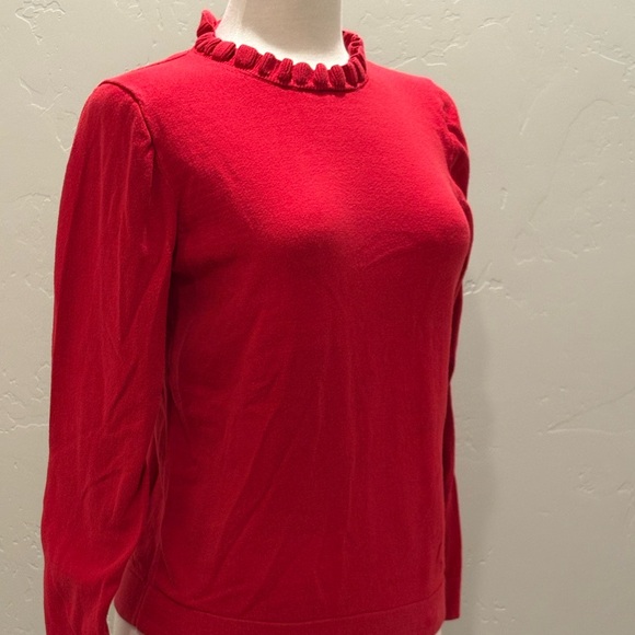 J. Crew Vibrant Red Knit Sweater Top Great Quality Warm Lightweight - Picture 3 of 7